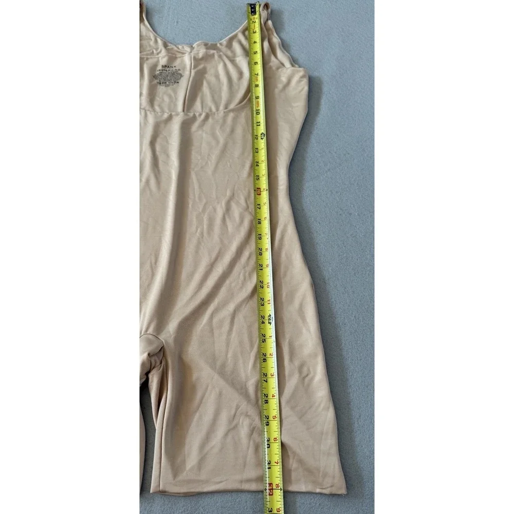 Spanx Thinstincts Open Bust Mid Thigh Bodysuit Shapewear Nude size 2X